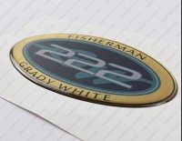 Grady White 222 Fisherman Raised Domed 3D Decal 5" x 2.7" 1pcs. Grady White 222 Fisherman Raised Domed 3D Decal 5" x 2.7" 1pcs.